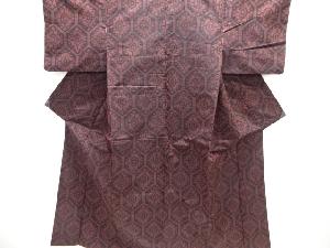 亀甲模様織出し手織り紬着物